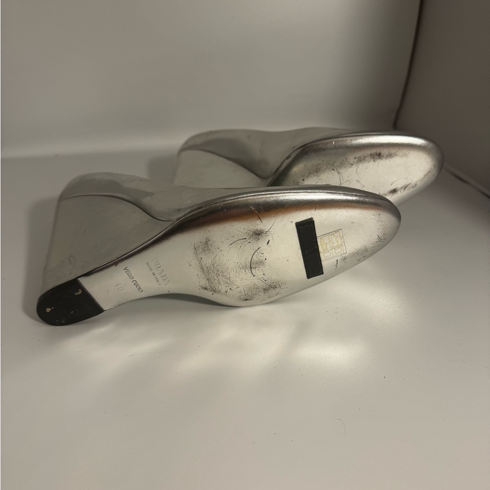 Prada Metallic Silver Heels - Picture 3 of 4